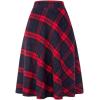 imageIDEALSANXUN Plaid Skirts for Womens Fall Winter High Waist Aline Pleated Midi SkirtsPlaid Red