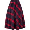imageIDEALSANXUN Plaid Skirts for Womens Fall Winter High Waist Aline Pleated Midi SkirtsPlaid Red