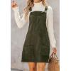 imageIDEALSANXUN Womens Corduroy Overall Dress Fall Winter Casual Jumper Pinafore Mini DressArmy