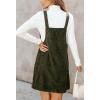 imageIDEALSANXUN Womens Corduroy Overall Dress Fall Winter Casual Jumper Pinafore Mini DressArmy