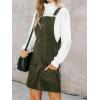 imageIDEALSANXUN Womens Corduroy Overall Dress Fall Winter Casual Jumper Pinafore Mini DressArmy