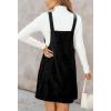 imageIDEALSANXUN Womens Corduroy Overall Dress Fall Winter Casual Jumper Pinafore Mini DressBlack