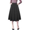 imageIDEALSANXUN Plaid Skirts for Womens Fall Winter High Waist Aline Pleated Midi SkirtsPure Dark Grey
