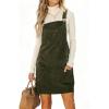 imageIDEALSANXUN Womens Corduroy Overall Dress Fall Winter Casual Jumper Pinafore Mini DressArmy