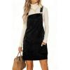 imageIDEALSANXUN Womens Corduroy Overall Dress Fall Winter Casual Jumper Pinafore Mini DressBlack
