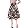 imageIDEALSANXUN Plaid Skirts for Womens Fall Winter High Waist Aline Pleated Midi SkirtsBrown Navy