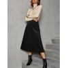 imageIDEALSANXUN Womens Corduroy Skirt Fall Winter High Waisted A Line Midi SkirtBlack