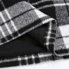 imageIDEALSANXUN Womens Wool Plaid Skirt Fall Winter High Waisted Button Pencil Mini SkirtBlackwhite