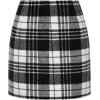 imageIDEALSANXUN Womens Wool Plaid Skirt Fall Winter High Waisted Button Pencil Mini SkirtBlackwhite