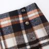 imageIDEALSANXUN Womens Wool Plaid Skirt Fall Winter High Waisted Button Pencil Mini SkirtBrown