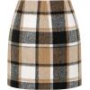 imageIDEALSANXUN Womens Wool Plaid Skirt Fall Winter High Waisted Button Pencil Mini SkirtBrown New