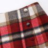 imageIDEALSANXUN Womens Wool Plaid Skirt Fall Winter High Waisted Button Pencil Mini SkirtWine