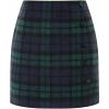 imageIDEALSANXUN Womens Wool Plaid Skirt Fall Winter High Waisted Button Pencil Mini SkirtGreen