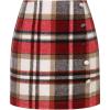 imageIDEALSANXUN Womens Wool Plaid Skirt Fall Winter High Waisted Button Pencil Mini SkirtWine