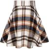 imageIDEALSANXUN Womens Plaid Skirt Fall Winter High Waisted A Line Pleated Mini SkirtBrown