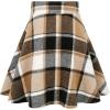 imageIDEALSANXUN Womens Plaid Skirt Fall Winter High Waisted A Line Pleated Mini SkirtBrown New