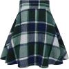 imageIDEALSANXUN Womens Plaid Skirt Fall Winter High Waisted A Line Pleated Mini SkirtGreen New