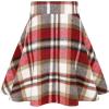 imageIDEALSANXUN Womens Plaid Skirt Fall Winter High Waisted A Line Pleated Mini SkirtWine