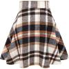 imageIDEALSANXUN Womens Plaid Skirt Fall Winter High Waisted A Line Pleated Mini SkirtBrown