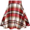 imageIDEALSANXUN Womens Plaid Skirt Fall Winter High Waisted A Line Pleated Mini SkirtWine