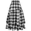 imageIDEALSANXUN Womens Long Plaid Skirts High Waisted A Line Renaissance Maxi Skirt with PocketsBlackwhite