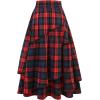 imageIDEALSANXUN Womens Long Plaid Skirts High Waisted A Line Renaissance Maxi Skirt with PocketsRed