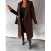imageIDEALSANXUN Womens Long Wool Coat Double Breasted Trench Coat Fall Winter ClothesCoffee