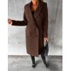 imageIDEALSANXUN Womens Long Wool Coat Double Breasted Trench Coat Fall Winter ClothesCoffee