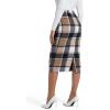 imageIDEALSANXUN Womens Midi Plaid Skirt Fall Winter High Waisted Pencil Skirt with Back SlitBrown New