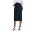 imageIDEALSANXUN Womens Midi Plaid Skirt Fall Winter High Waisted Pencil Skirt with Back SlitGreen