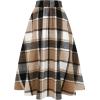 imageIDEALSANXUN Womens Plaid Skirts Fall Winter High Waisted Button Down A Line Pleated Midi Skirt with PocketsBrown New