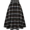 imageIDEALSANXUN Womens Plaid Skirts Fall Winter High Waisted Button Down A Line Pleated Midi Skirt with PocketsCoffee