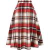 imageIDEALSANXUN Womens Plaid Skirts Fall Winter High Waisted Button Down A Line Pleated Midi Skirt with PocketsWine