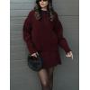 imageIDEALSANXUN Womens Sweater Skirt Sets Cozy Fall Fashion Winter Clothing 2 Piece SetsBurgundy
