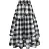 imageIDEALSANXUN Womens Long Plaid Skirts High Waisted A Line Renaissance Maxi Skirt with PocketsBlackwhite