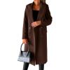 imageIDEALSANXUN Womens Long Wool Coat Double Breasted Trench Coat Fall Winter ClothesCoffee