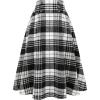 imageIDEALSANXUN Womens Plaid Skirts Fall Winter High Waisted Button Down A Line Pleated Midi Skirt with PocketsBlackwhite