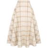 imageIDEALSANXUN Womens Fall Winter High Waisted Wool Plaid Aline Long SkirtPlaid Beige