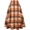 imageIDEALSANXUN Womens Fall Winter High Waisted Wool Plaid Aline Long SkirtPlaid Orangecoffee