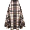 imageIDEALSANXUN Womens Fall Winter High Waisted Wool Plaid Aline Long SkirtPlaid Pink