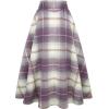 imageIDEALSANXUN Womens Fall Winter High Waisted Wool Plaid Aline Long SkirtPlaid Purple