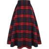 imageIDEALSANXUN Womens Fall Winter High Waisted Wool Plaid Aline Long SkirtPlaid Red