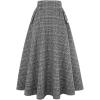 imageIDEALSANXUN Womens Fall Winter High Waisted Wool Plaid Aline Long SkirtPlaid Grid Black