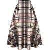 imageIDEALSANXUN Womens Fall Winter High Waisted Wool Plaid Aline Long SkirtPlaid Pink