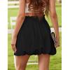 imageIDEALSANXUN Bubble Skirt for Women Spring Summer High Waisted Cute Shorts Casual Flowy Ruffled Mini SkortsBlack