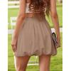 imageIDEALSANXUN Bubble Skirt for Women Spring Summer High Waisted Cute Shorts Casual Flowy Ruffled Mini SkortsKhaki