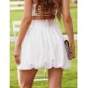 imageIDEALSANXUN Bubble Skirt for Women Spring Summer High Waisted Cute Shorts Casual Flowy Ruffled Mini SkortsWhite