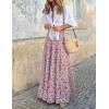 imageIDEALSANXUN Floral Skirts for Women Spring Summer Casual Flowy A Line Elastic High Waisted Boho Long Maxi SkirtPink