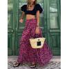 imageIDEALSANXUN Floral Skirts for Women Spring Summer Casual Flowy A Line Elastic High Waisted Boho Long Maxi SkirtRose
