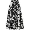 imageIDEALSANXUN Floral Skirts for Women Trendy Spring Summer Flowy A Line Elastic High Waisted Tiered Flower Boho Midi SkirtBlack